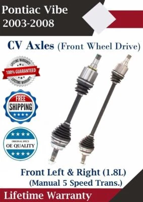 Eixo CV dianteiro esquerdo e direito para 2003-2008 Pontiac Vibe 1.8L FWD garantia vitalícia - Imagem 1 de 4