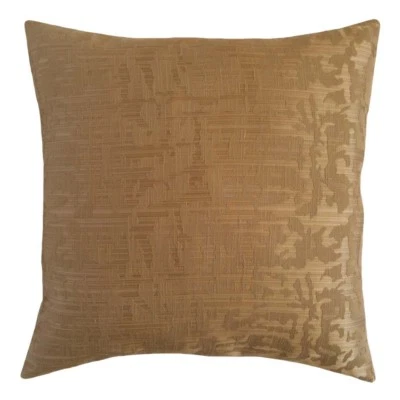 Linen Puzzle Pattern 18x18 Dark Beige/Beige Decorative Pillow Case/Cushion Cover - Image 1 of 4