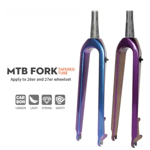 Carbon Fiber Mountain Bike Rigid Fork Disc Brake Tapered Tube Carbon MTB Fork - Picture 1 of 17