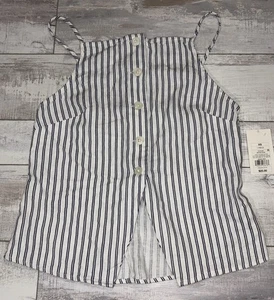 Camisa sin mangas A New Day mezcla de lino talla XS azul marino/marfil/rayas NUEVA - Imagen 1 de 8