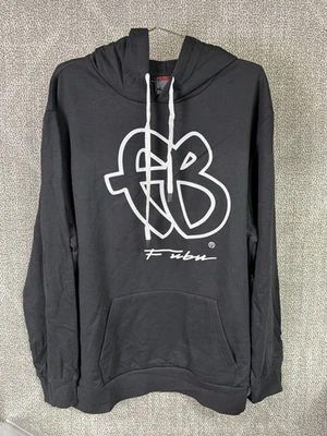 FUBU Hoodie Mens Small Black Big Logo Textured Streetwear New Y2K - Image 1 of 3