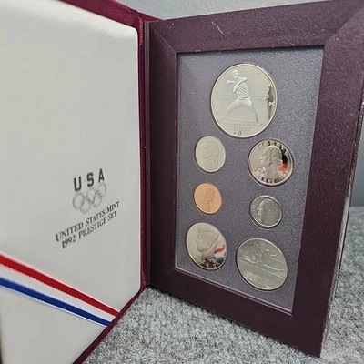 1992 PRESTIGE Proof Set. U.S. Mint Made.  7 Coin Set No COA - Image 1 of 4