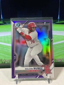 2021 Bowman Chrome #BCP-226 Malcom Nunez Purple Refractor #/250 Cardinals - Picture 1 of 2