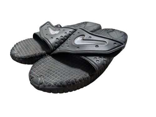 Sandali Nike vintage 2003 stampa waffle slides neri 12