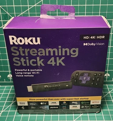 Roku Streaming Stick 4K 3820 HDR Media Streamer Tested & Working  - Image 1 of 4