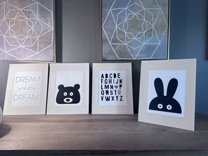 Safari Animals Wall Art Prints - Nursery Decor - Set of 4 - Zoo Animal Pictures - Picture 1 of 17