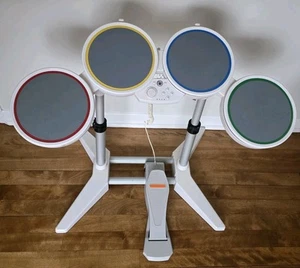 Nintendo Wii Rock Band White Drum Set USB Wired 19092 Harmonix - Picture 1 of 9
