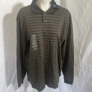 New Izod Men’s Long Sleeve Polo Shirt Sz Large  - Picture 1 of 5