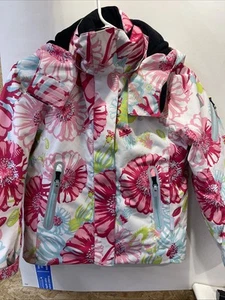 Reima Tec Jacket Youth Size 8Y Flowered Hooded Insulated Ski Coat - Picture 1 of 12