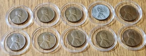 Vintage 1940–1949D Lincoln Wheat Rare 10 Penny Lot w/ 1943 Steel - Picture 1 of 2
