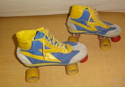 Rollschuhe -- Disco Roller -- blau gelb - Gr. 43 - Bild 1 von 4