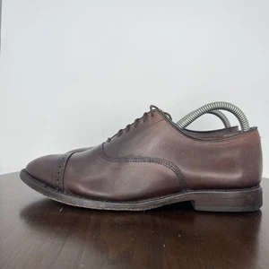 Allen Edmonds Fifth Avenue Shoes Men's 8 3E Brown Leather Oxford Dress Cap Toe - Picture 1 of 20