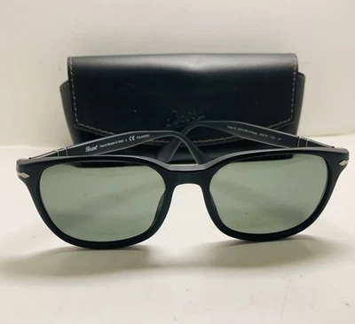 Persol Sunglasses w/ Case 3164- S Black Silver 56/18 145 Polarized Italy - Image 1 of 4