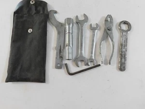 HONDA YAMAHA MOTORCYCLE HAND MECHANIC TOOLS & POUCH 7 PCS USED - Picture 1 of 4