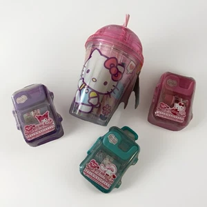 NEW 4 Pc Lot Hello Kitty Dome Tumbler w/ Candy & Tape Stickers Sets Sanrio - Picture 1 of 8