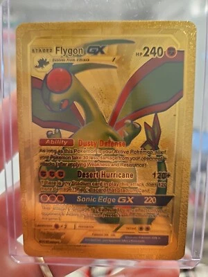 Flygon GX Gold Foil Fan Art Textured Collector Pokemon Card HP240 Sonic Edge - Image 1 of 4