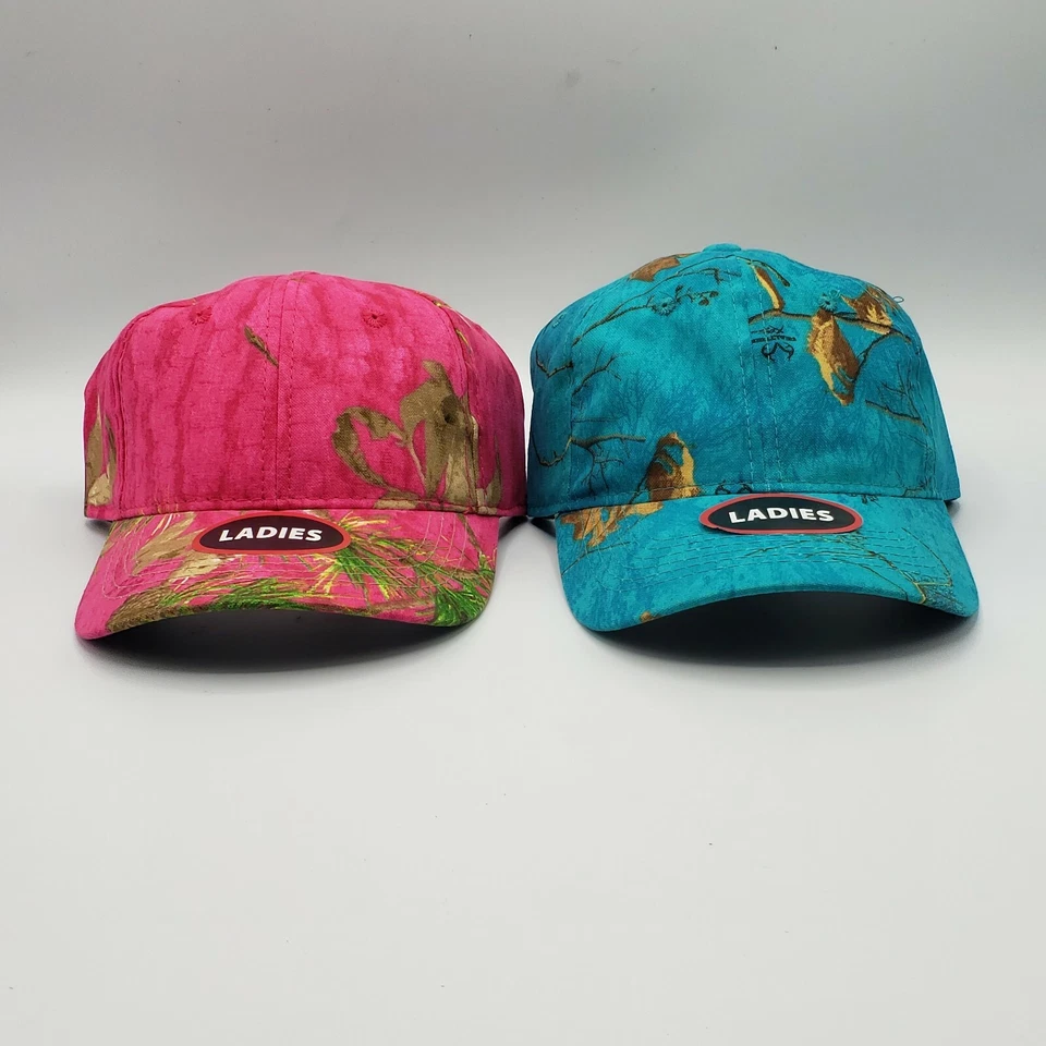 Ladies Mossy Oak Hot Pink Camo & Realtree Xtra colors Teal/Camo Cap Both NWT - Image 1 of 4