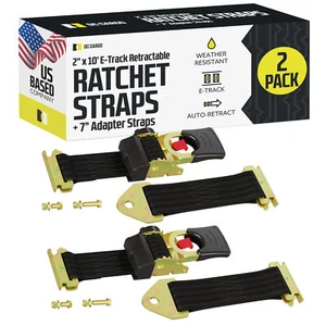 Cinghia a cricchetto retrattile DC Cargo con adattatore E-Track e gancio a S confezione da 2" x 10 - Foto 1 di 7