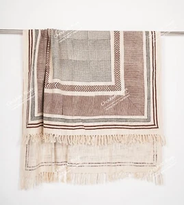 Handwoven Soft Cotton Throw BlanketVintage Handmade Throw Fringes Decor Throws - Picture 1 of 9