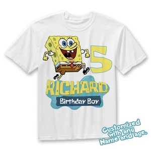 Spongebob Birthday Shirt, SpongeBob Birthday party shirt for girl or boy - Picture 1 of 3