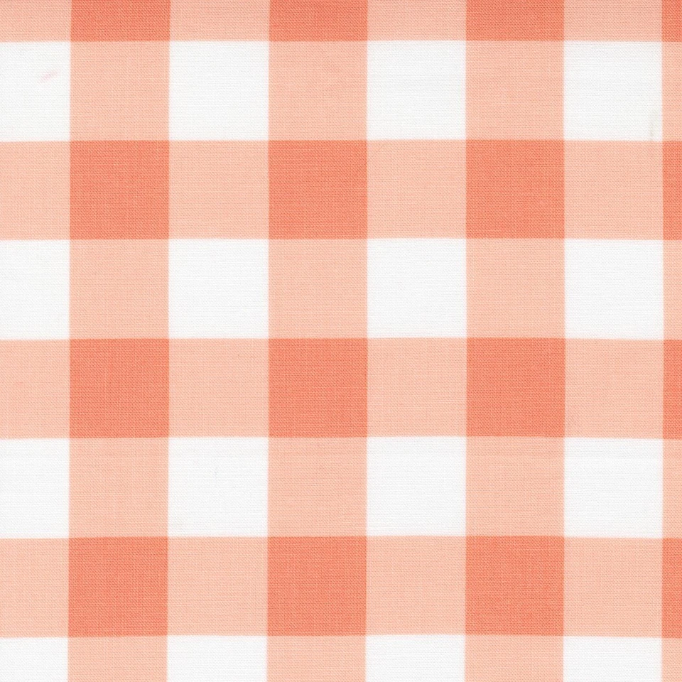 Sunwashed Cotton Fabric 1 Yd Corey Yoder  Peach/Coral Check - Image 1 of 1