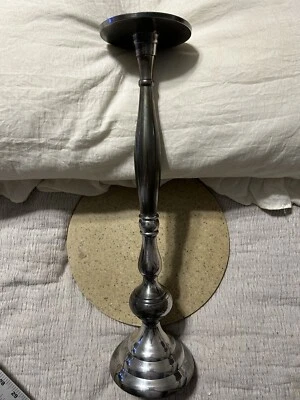 POTTERY BARN полированный хром серебро 18,25» высокий конус стойка подсвечник палочка - Изображение 1 из 4