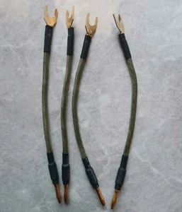 4 PIEZAS Audio Spade/Banana Gold Altavoz Jumpers Cables - Imagen 1 de 3
