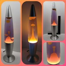 Lava Lite SILVER ROCKET LARGE 19" Lamp ORANGE YELLOW Wax LIGHT PURPLE Liquid ✅️