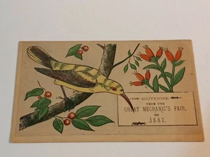 Souvenire From The Great Mechanics Fair Of 1887 Diamond Luster Trade Card - Picture 1 of 2