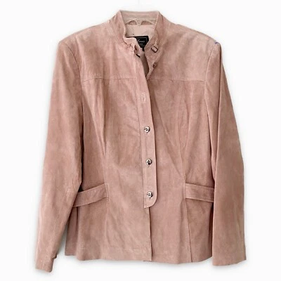 VTG Terry Lewis Genuine Leather Coat Jacket Blazer Women’s M Pink Classic Luxe - Image 1 of 4