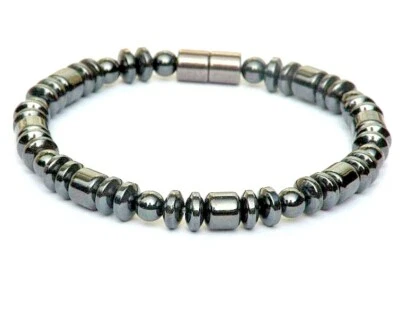 100% Magnetic Hematite BRACELET ANKLET NECKLACE BLACK 1 row Therapy Mens Womens - Image 1 of 4