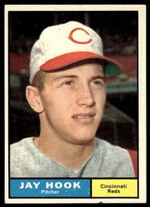 1961 TOPPS JAY HOOK 162 VG-EX BASEBALL CINCINNATI REDS