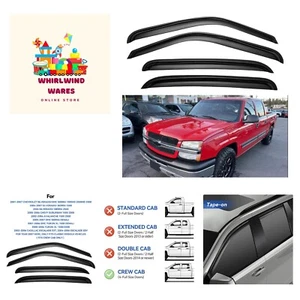 Window Visors Rain Guards for 2001-2007 Chevy Silverado/GMC Sierra, Window Ve... - Picture 1 of 8