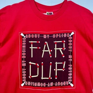 Camiseta gráfica FAR DUP Personality Insights camiseta roja Fruit of the Loom talla XL Y2K - Imagen 1 de 10