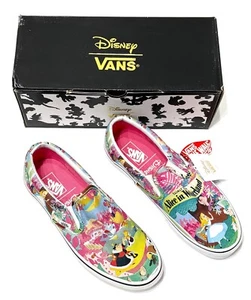 DISNEY x VANS Alicia en el País de las Maravillas / Rosa CLÁSICO SIN CORDONES Talla W9.5 M8 NUEVO EN CAJA - Imagen 1 de 10