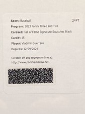 2023 Panini Three And Two Vladimir Guerrero Hall Of Fame Auto Swatches Black /6