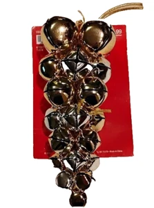 Neu mit Etikett Jingle Bells Weihnachtsschmuck Weihnachtsdekoration Gold Silber 9 Zoll - Bild 1 von 2