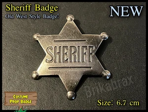 Sheriff Badge Copper Colour Metal Badge Old West Cowboy Costume Prop Badge 6.7cm - Picture 1 of 4