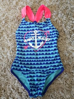 SUPER CUTE Circo girls blue pink AHOY MATEY one piece swimsuit size XS 4/5 - Image 1 of 4
