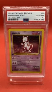 WoTC Mewtwo #10 Holo PSA 10 French 1st Edition 1999 Pokemon Base Set Pop 25 Rare - Picture 1 of 4
