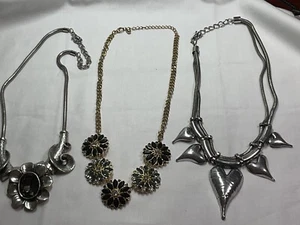 Jewellery Great Job Lot Mixed Tone Statement Necklaces x3, Modern - Picture 1 of 7