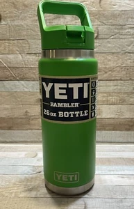 NEW YETI RAMBLER 26 Oz STRAW BOTTLE GREEN Water Screw Top Twist Handle TRAVEL - Picture 1 of 7