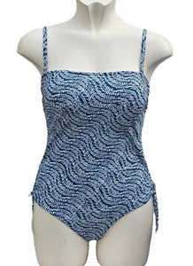 M&S Multiway Badeanzug türkis weiß gemustert Schwimmanzug Gr. 12 20 22 - Bild 1 von 15