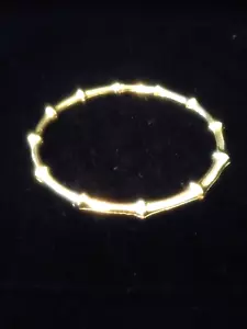 MENS WOMENS 14K GOLD OVER CLAD ROUND BANGLE BRACELET 7 IN , 2 1/2 IN+ bonus - Picture 1 of 12