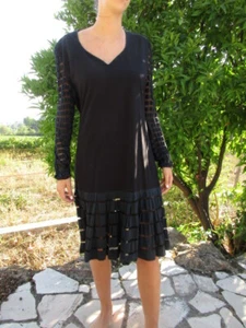 Superbe robe vintage Yves Saint Laurent noire Taille 40 - Imagen 1 de 7