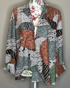 IC by Connie K Jacket Womens Sz XL Abstract Colorful - Missing One Button - Picture 1 of 8