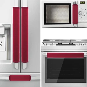 5 Pezzi Maniglia Porta Frigo Rosso Scuro Antiscivolo Protezione Coperchio Elettrodomestico Cucina Decorazione - Foto 1 di 8