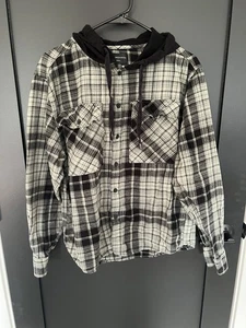 Oversized Fit karierter Hoodie aus Baumwolle mit Knopfleiste - Bild 1 von 4