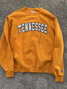 Champion Tennessee Vols Sweatshirt Medium Orange Crewneck Pullover Embroidered - Picture 1 of 10