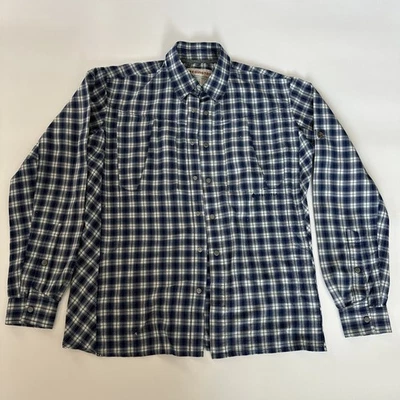 Camisa de pesca con mosca Redington para hombre M azul a cuadros frente a presión nailon manga larga Foto 1 de 4
